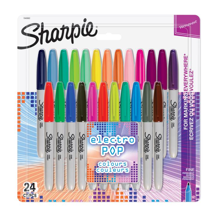 Marker permanentny Sharpie Fine Electro Pop 24szt.